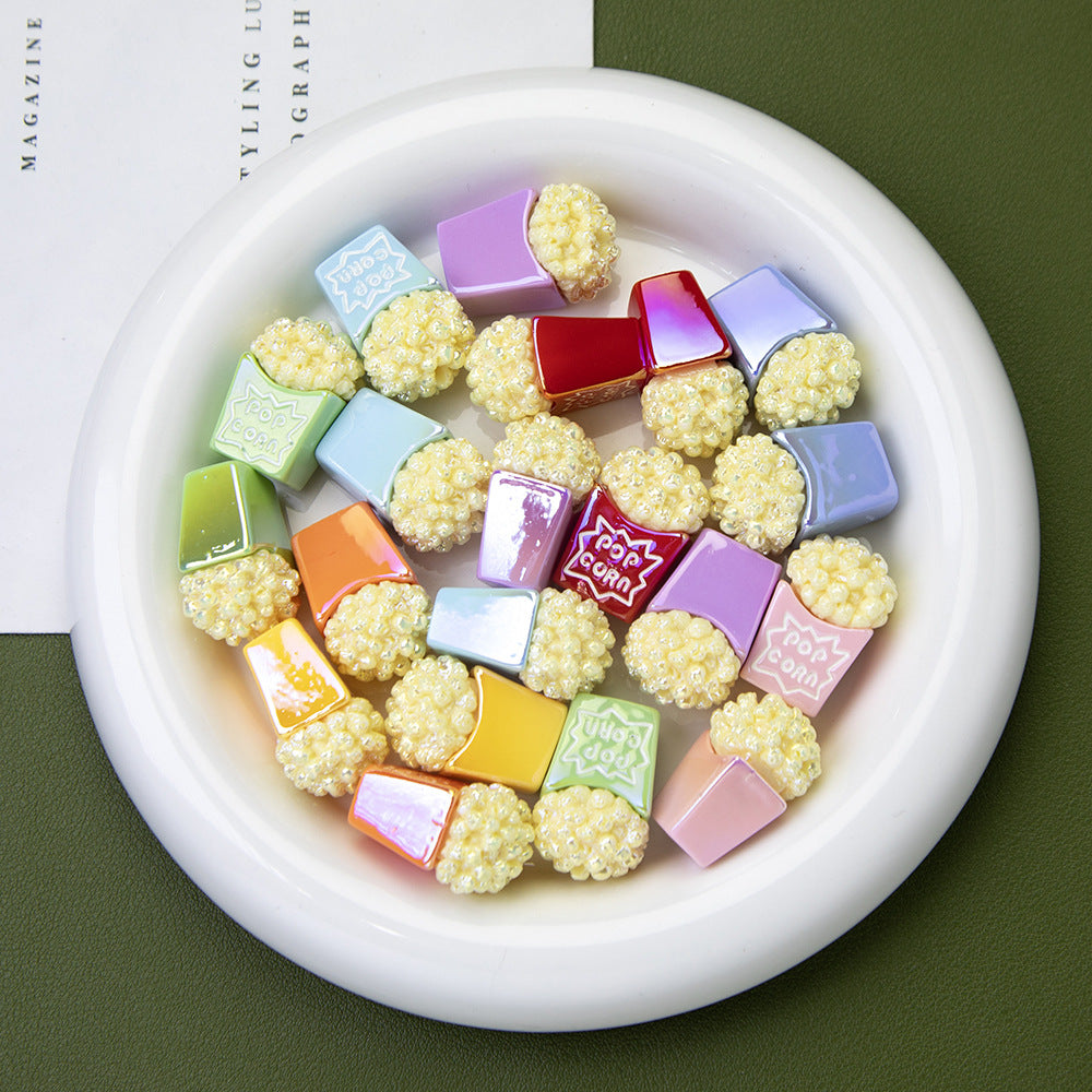 Popcorn Resin Beads 26mm Glossy Textured 10pcs