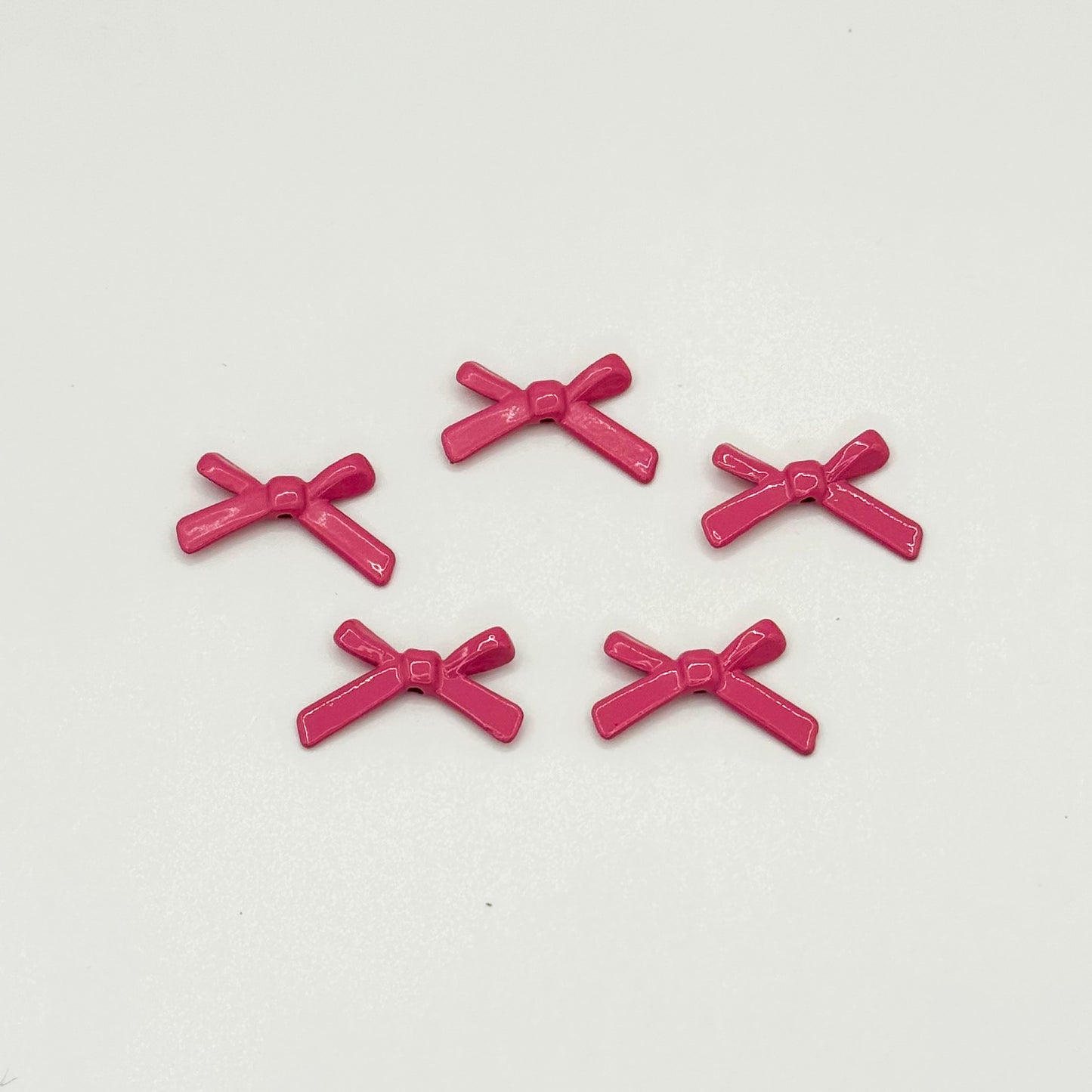 Bow Metal Beads 20mm Baking Painted Polished Alloy 50pcs 9