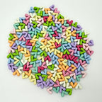 Painted V-Shaped Heart Acrylic Beads 6.7x8mm Glossy Mixed Colors 10pcs 4