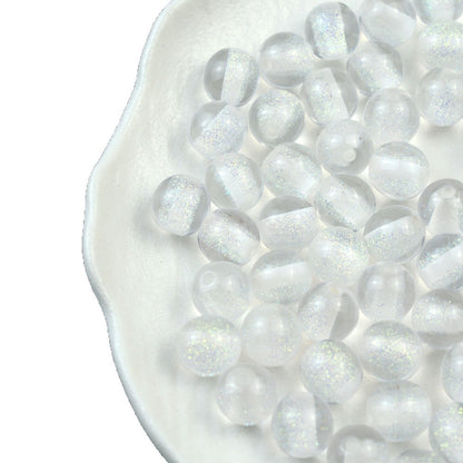 Dyed Core Glitter Resin Round Beads 8-16mm Mixed Colors 10pcs 5