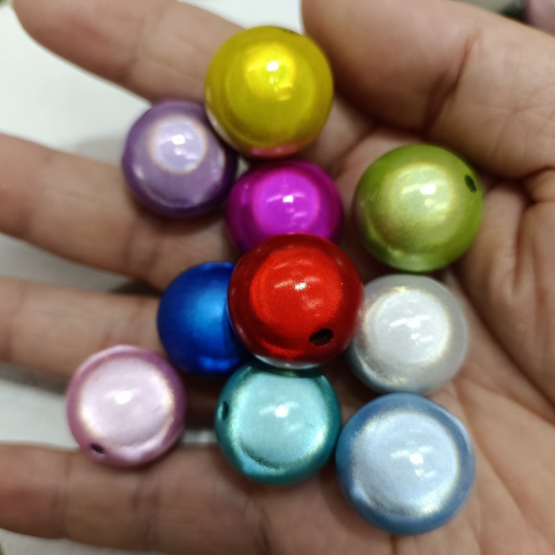 Plated Bubblegum Beads 20mm Iridescent Laser-coated Bulb 50pcs 6