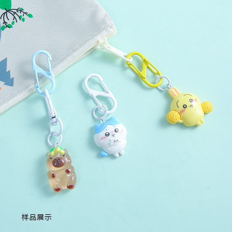 Alloy Double Headed Painted Clasps 3cm Metal Keychain Hardware 20pcs 4
