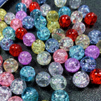Crackle Flower Glass Beads 8mm Soft Purple Blue Gradient 3 Strands 6