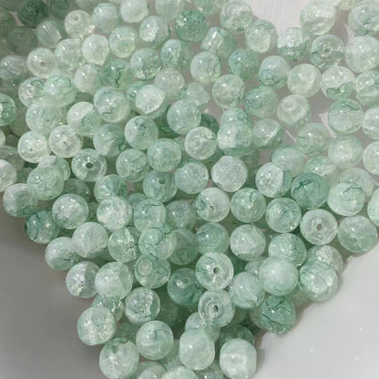 Crackle Round Glass Beads 10mm Gradient Colors with Gold Foil 60pcs 8