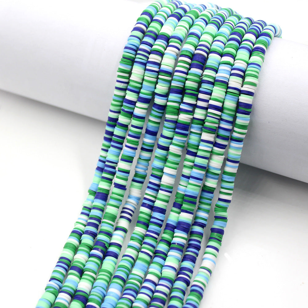 Flat Clay Beads 6mm Colorful Polymer Spacer Disc 10strands 37