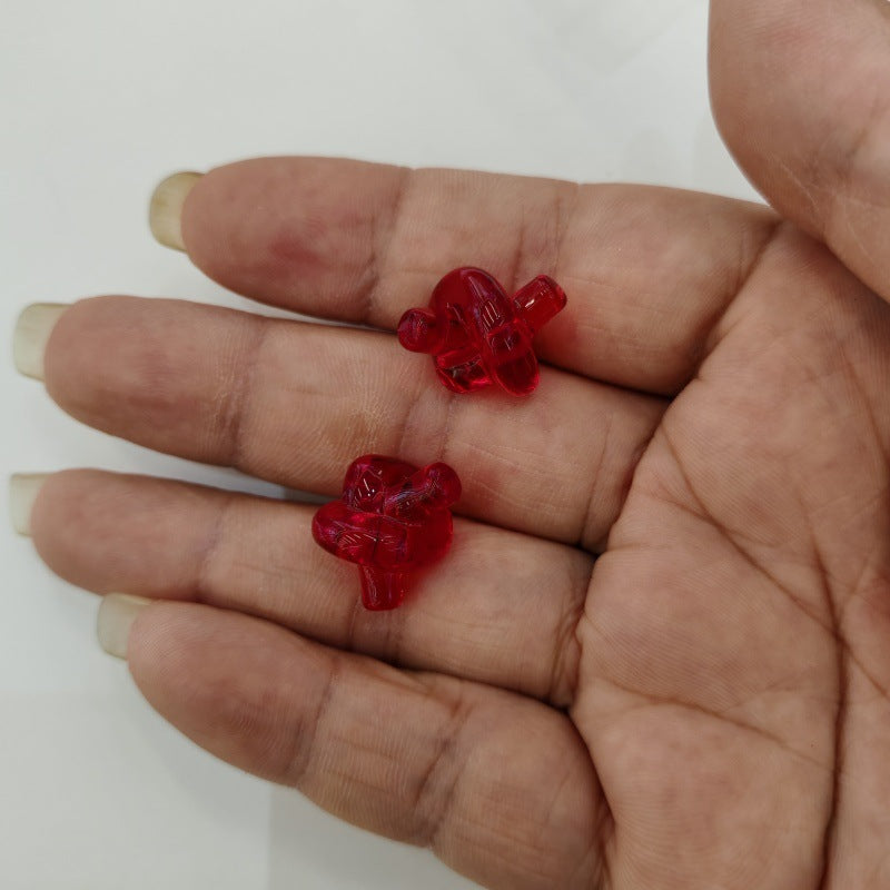 Clear Knot Acrylic Beads 18mm Translucent Glossy 100pcs 9