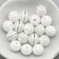 Rainbow Color Striped Resin Beads 12mm Round Glossy 60pcs 8