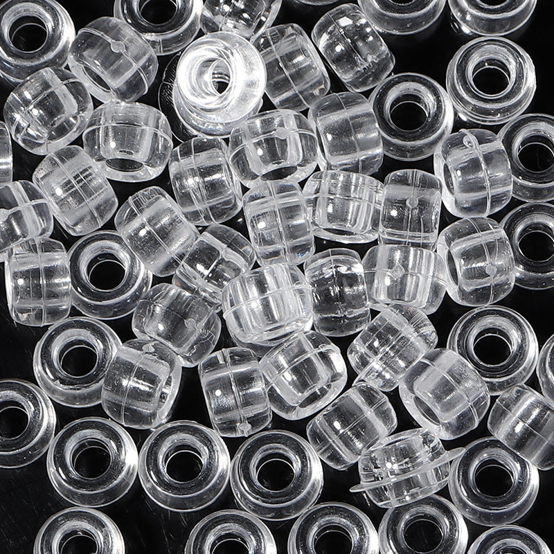 Multicolor Pony Beads Acrylic 9mm Smooth Finish 100pcs 16