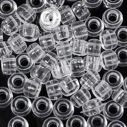 Multicolor Pony Beads Acrylic 9mm Smooth Finish 100pcs 16