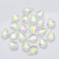 Electroplated Maple Leaf Glass Beads 11x16mm Double-Sided Single Hole 30pcs 35