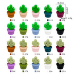 Silicone 3D Focal Beads Flowerpot Cactus Textured Vibrant Pots 20pcs 3