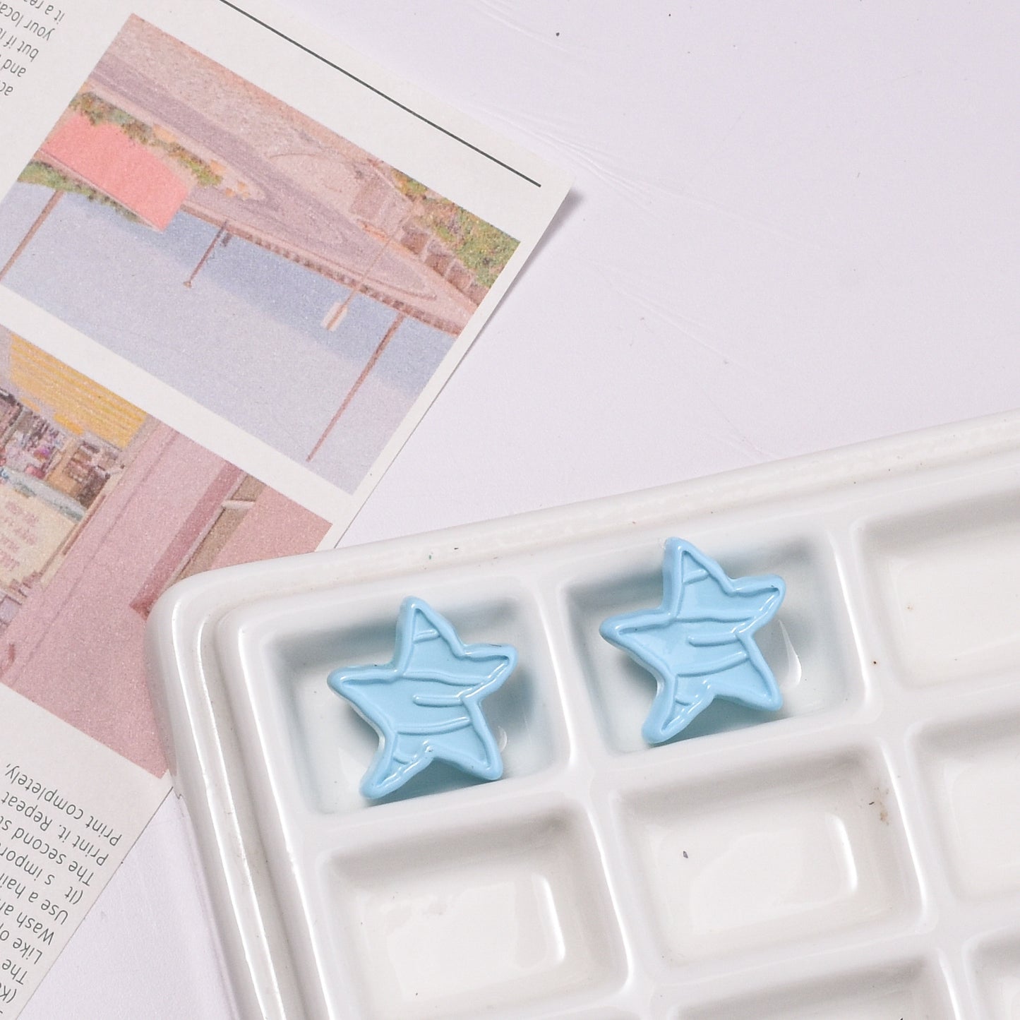 Colorful Recessed Star Acrylic Beads 17mm Mixed Colors 20pcs 3