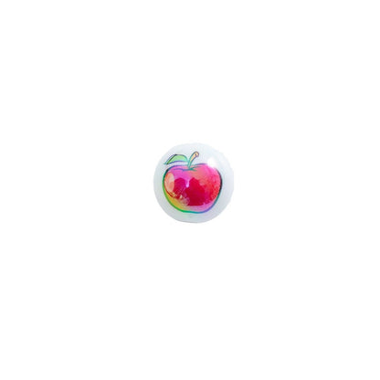 Plating Round Acrylic Beads 16mm Fresh Fruit Printed Glossy 20pcs 5