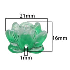 Lotus Transparent Glass Beads 16x21mm Pastel Colors 5pcs 3