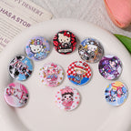 Hello Kitty Molly Print Acrylic Flat Beads 25mm 10pcs 3