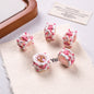 Hand Painted Cake Acrylic Beads 18mm Glossy Pastel Enamel 5pcs 9