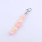 Silicone Beaded Bracelet Daisy Keychain Pastel Floral Design 5