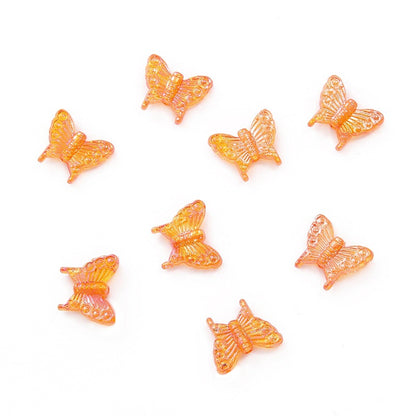 Transparent Butterfly Acrylic Beads 15x13mm Multicolor 40pcs 13