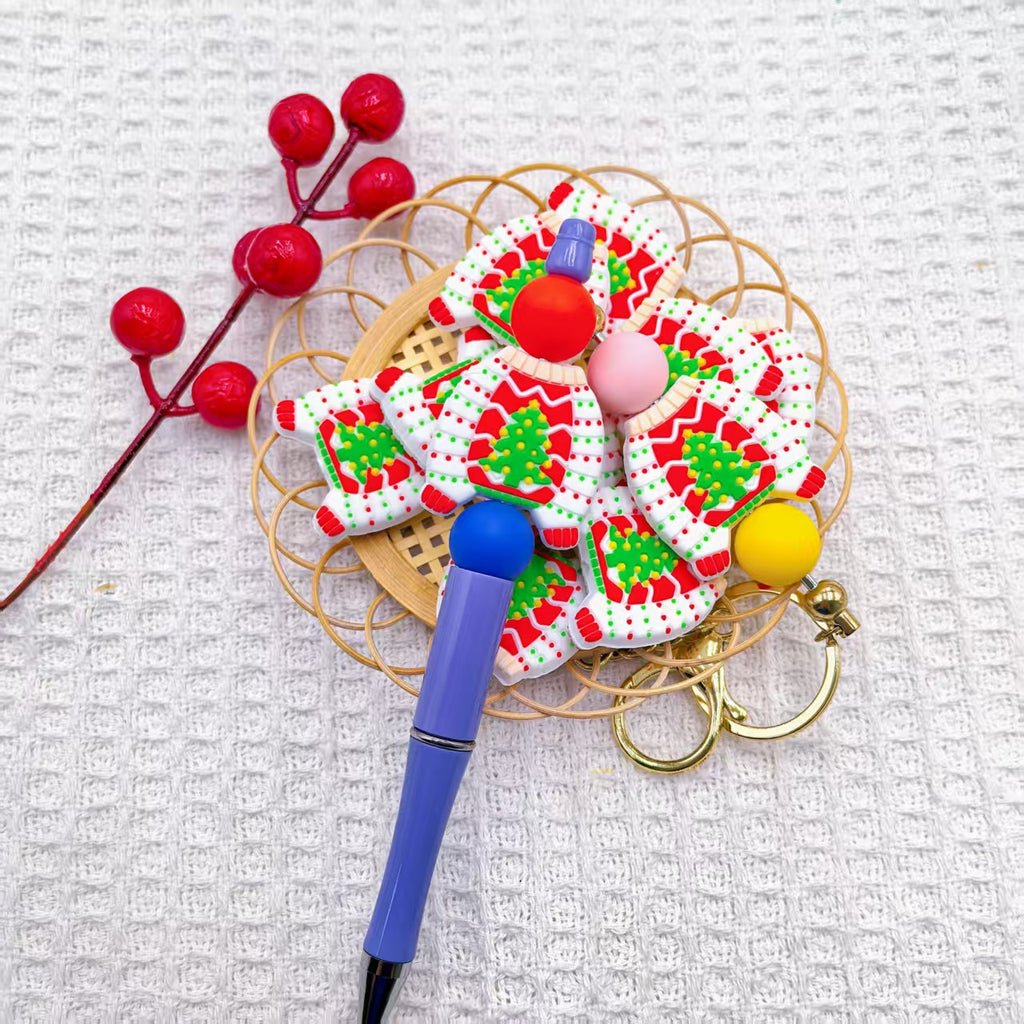 Silicone Focal Beads Christmas Tree Costume Sweater 20pcs 3