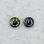 UV Plating Flat Round Acrylic Beads 15mm Glossy Smiley Face 1pc 8