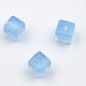 Glitter Square Acrylic Beads 12mm Transparent Pastel 20pcs 7