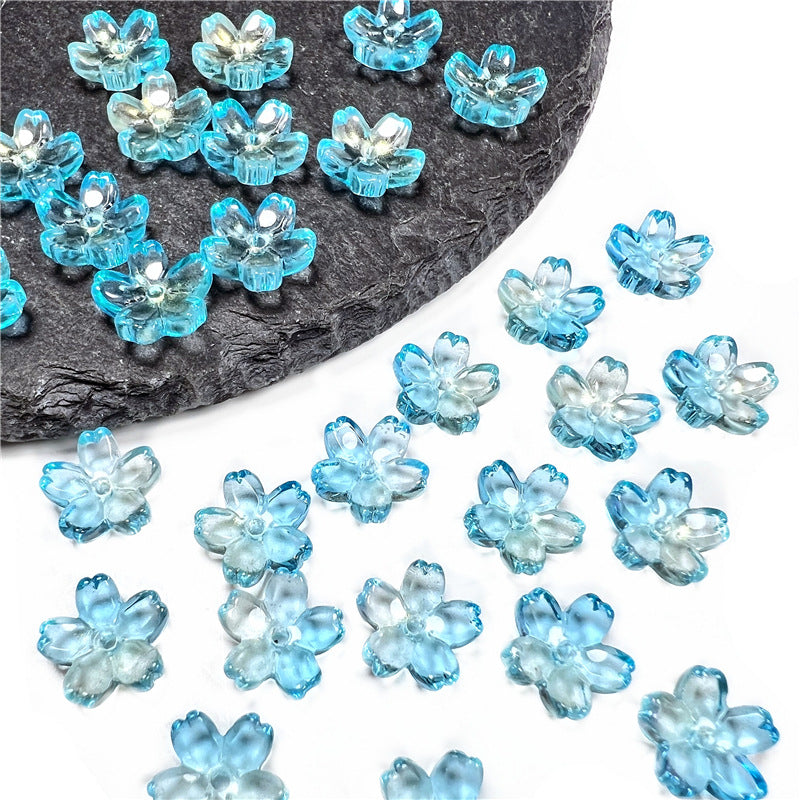 Czech Glass Beads Cherry Blossom 10mm Iridescent Pastel 50pcs 20