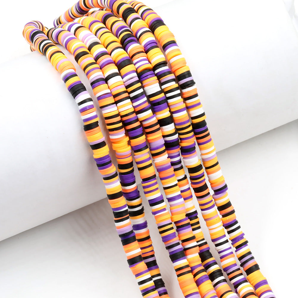 Flat Clay Beads 6mm Colorful Matte Polymer Spacer 10 Strands 43