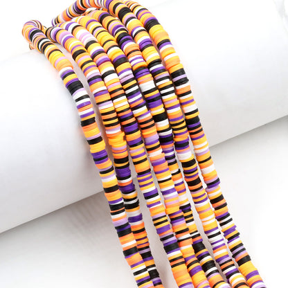 Flat Clay Beads 6mm Colorful Matte Polymer Spacer 10 Strands 43