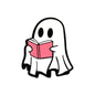 Silicone Focal Beads Halloween White Ghost Reading Book 20pcs 6