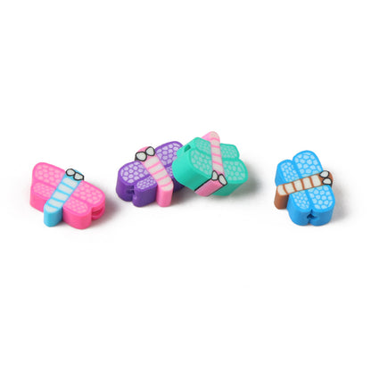 Dragonfly Clay Beads 8x11x4mm Colorful Polymer 100pcs 5