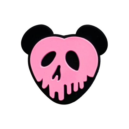 Silicone Focal Beads Poison Apple Skull Faced Hearts Neon 20pcs 3