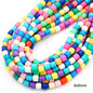 Cylindrical Clay Beads 6mm Colorful Polymer 62pcs 30