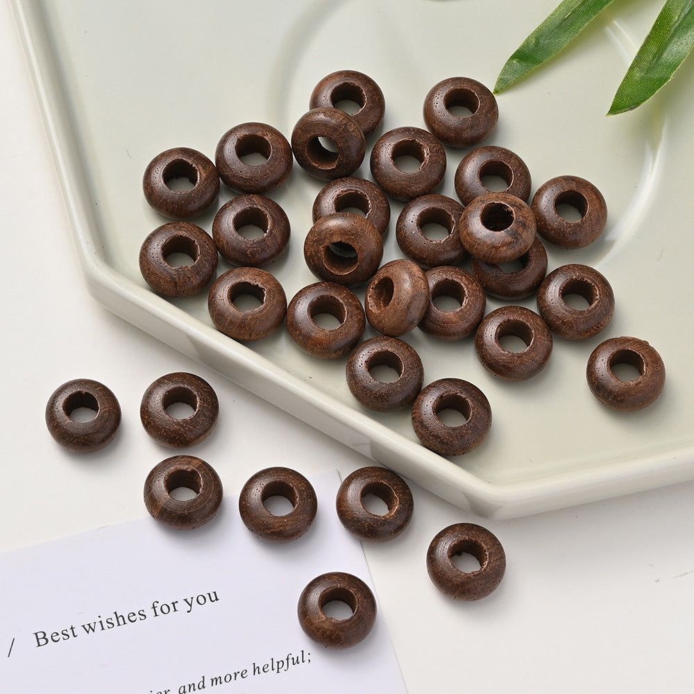Wood Round Spacer Beads 14mm Black Solid 50pcs