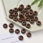 Wood Round Spacer Beads 14mm Black Solid 50pcs