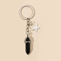 Alloy Pentagram Moon Couple Keychain Celestial Crystal Charm 6