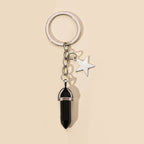 Alloy Pentagram Moon Couple Keychain Celestial Crystal Charm 6