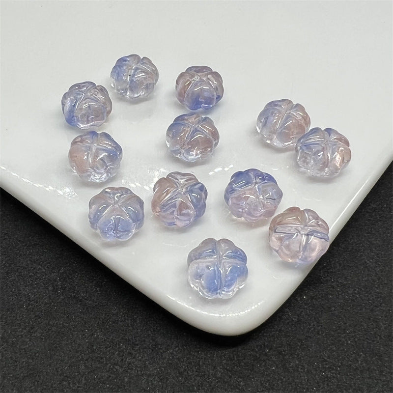Czech Glass Beads Flower 12mm Transparent Pastel Mixed Colors 100pcs 16