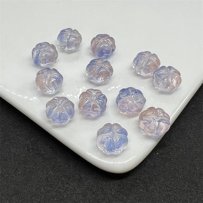 Czech Glass Beads Flower 12mm Transparent Pastel Mixed Colors 100pcs 16