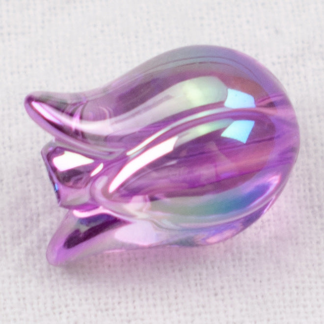 Transparent Plating Tulip Acrylic Beads 12x16mm Colorful 20pcs 9