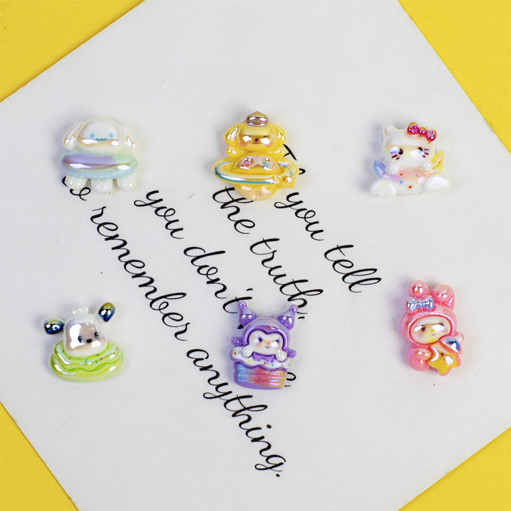 Plating Sanri Universe Series Resin Beads Whimsical Character Design 20pcs 12