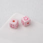 Colorful Smiley Square Acrylic Beads 9mm Enamel Glossy 20pcs 5