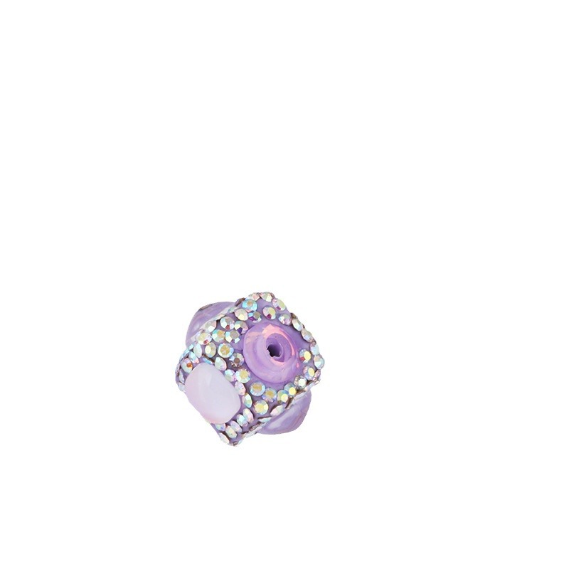 Opal Wrapped Polymer Clay Square Rhinestone Beads 20mm 6pcs 5