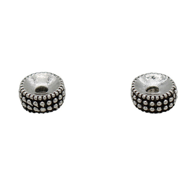 Alloy Round Spacer Beads 7mm Vintage Dotted Tibetan 50pcs 5