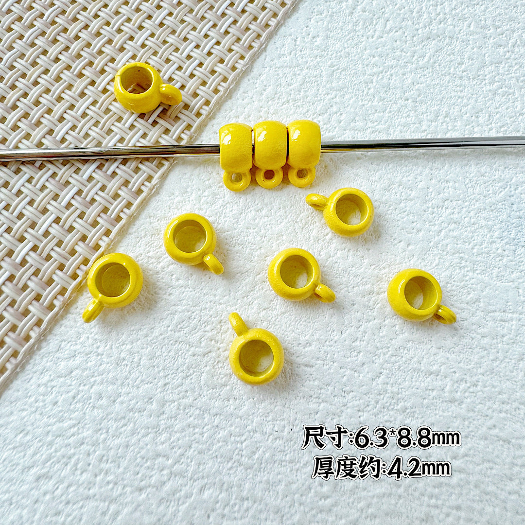 Cup Metal Beads 8mm Baking Painted Pastel Colors 30pcs 11