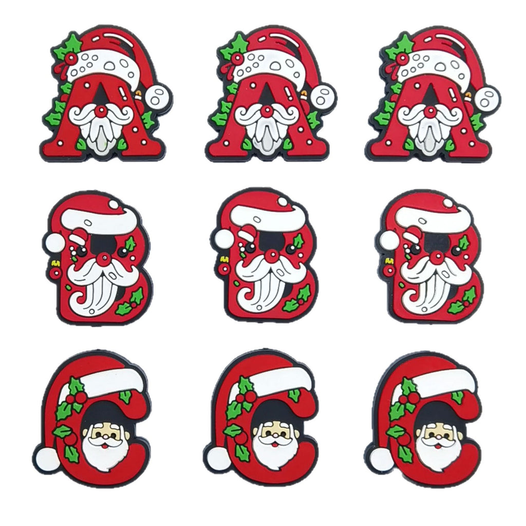 Silicone Focal Beads Christmas Santa Claus ABC Letters 20pcs