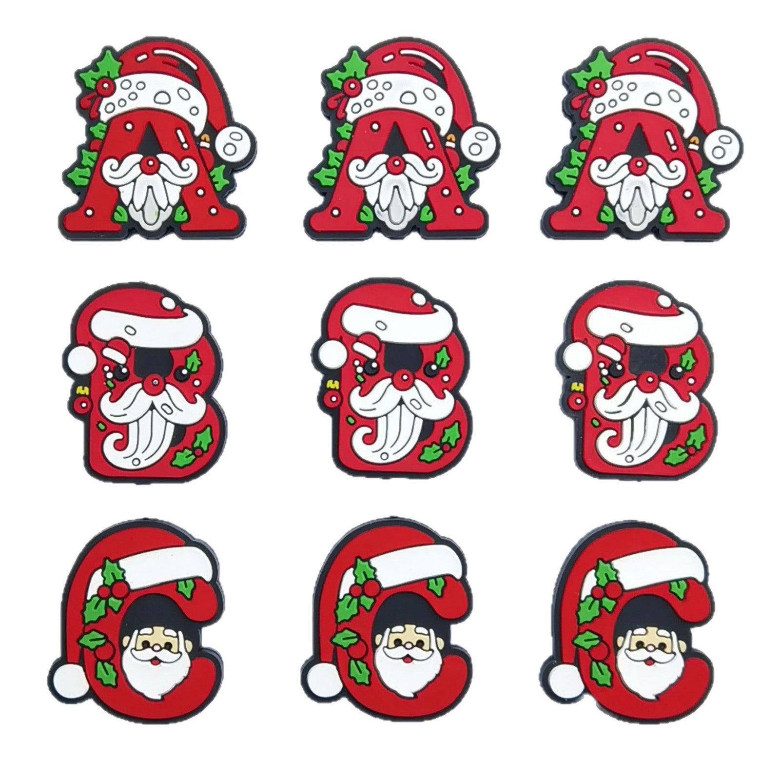 Silicone Focal Beads Christmas Santa Claus ABC Letters 20pcs