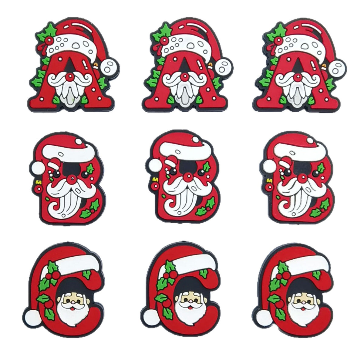Silicone Focal Beads Christmas Santa Claus ABC Letters 20pcs