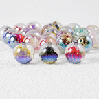 Clear Christmas Tree Inside Resin Beads 16mm Round Colorful 20pcs
