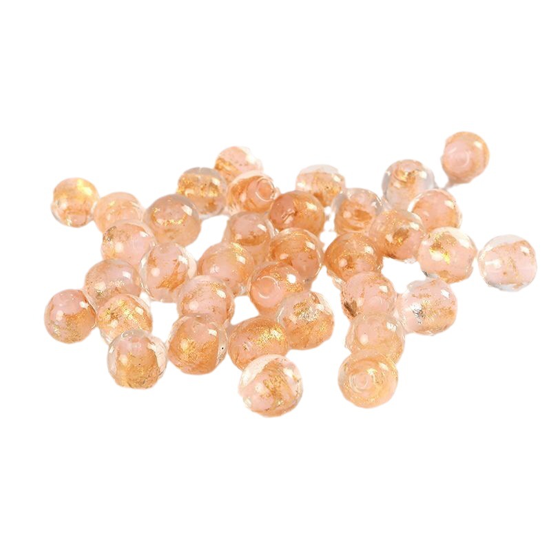 Lampwork Glass Beads Round 8mm 10mm Ancient Gold Silver Foil 100pcs 5
