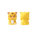 Silicone 3D Focal Beads Tiger Bright Yellow Chubby Design 1 pcs